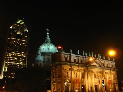 蒙特利尔 玛丽女皇大教堂 夜景图片