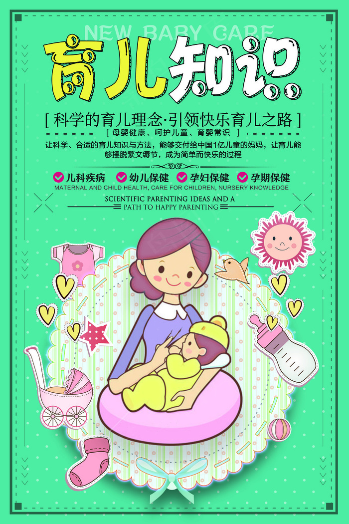 母婴新生儿育儿知识海报