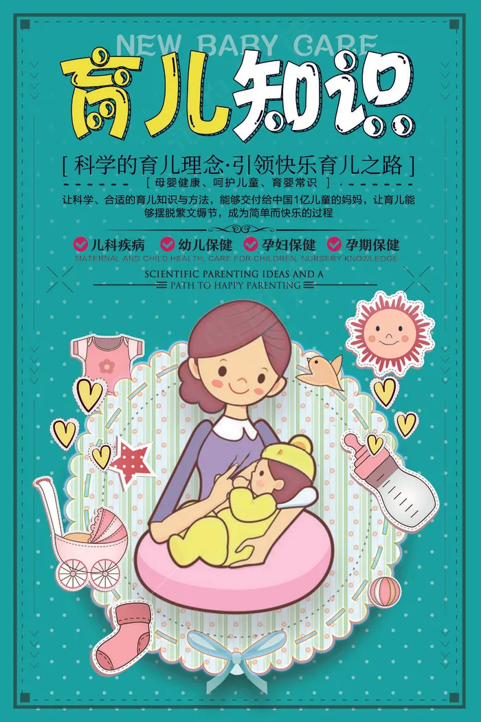母婴新生儿育儿知识海报(3543X5315(DPI:150))psd模版下载