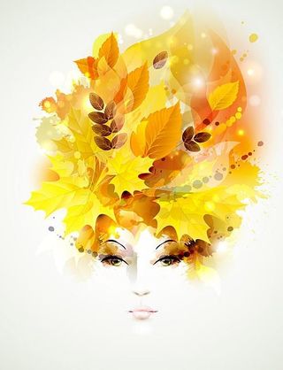 创意金黄秋叶矢量素材二