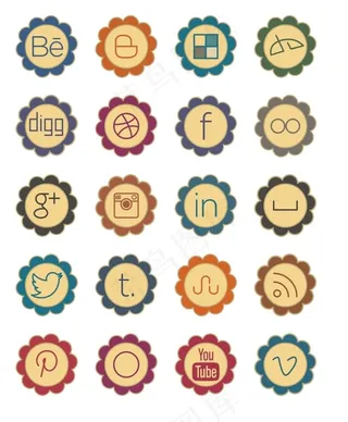 花瓣社交媒体图标下载