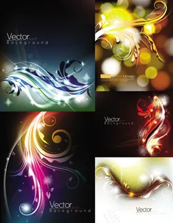 绚丽花纹插画背景——矢量素材