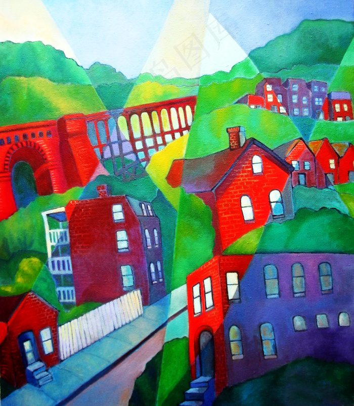 高清抽象风景油画