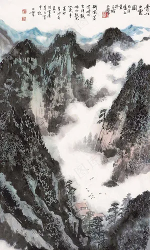 青山白云图图片