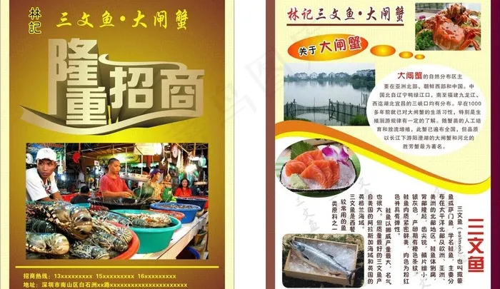 海鲜彩页图片cdr矢量模版下载