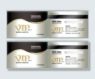 黑色 银色 会员卡 时尚大气 美发