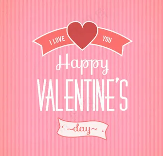 粉色条纹情人节贺卡