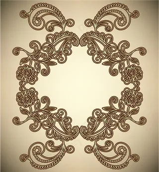 精美华丽对称花纹边框矢量素材