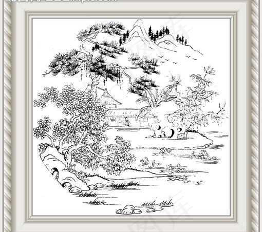 山水图片psd模版下载
