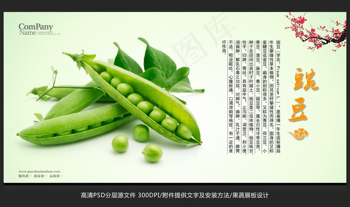 蔬菜展板设计豌豆海报招贴广告设计psd模版下载