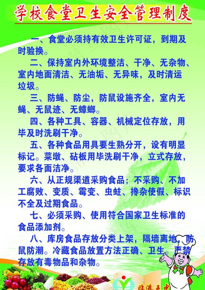 食堂管理制度图片psd模版下载