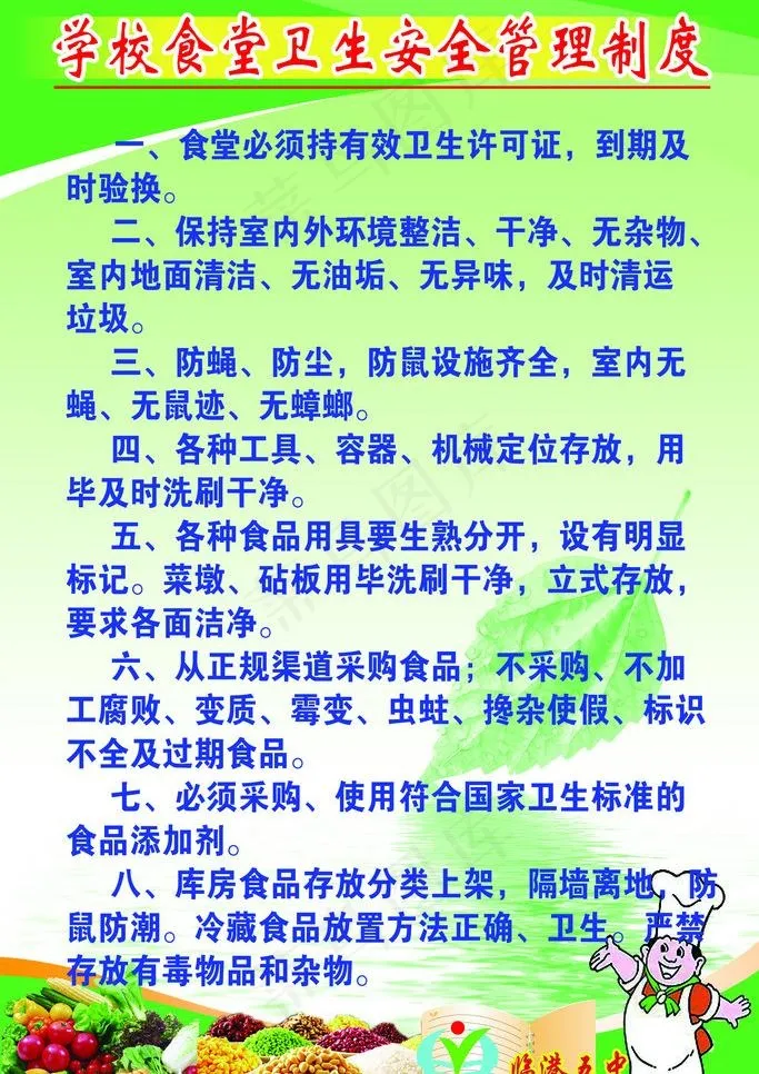 食堂管理制度图片psd模版下载