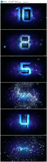 蓝色星空粒子倒计时视频素材