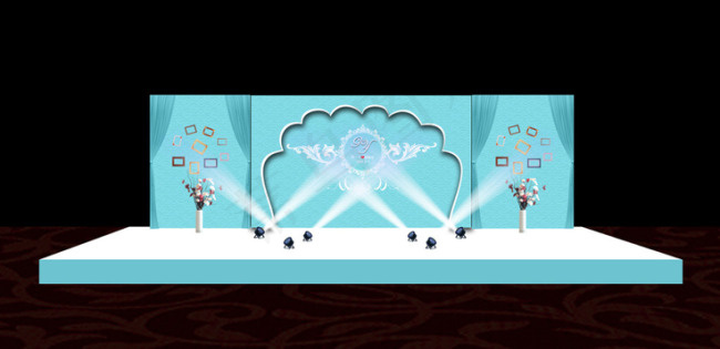 婚礼资料布置图库婚庆背景舞台现场效果图