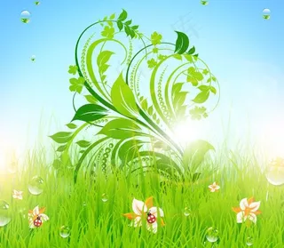 绿色植物花藤纹样图片