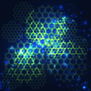 蓝光蜂窝蜂巢六边形素材