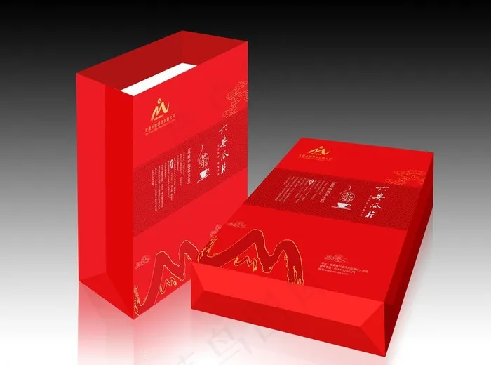 茶盒手提袋（展开图）图片cdr矢量模版下载