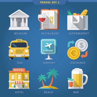 时尚旅游图标矢量素材