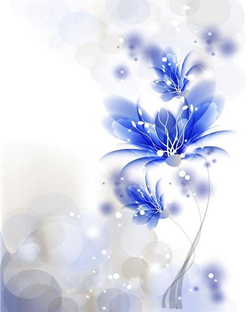 梦幻花卉花纹背景图片eps,ai矢量模版下载