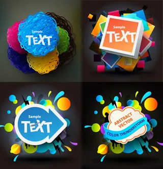 彩色广告矢量图素材