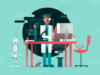 卡通扁平化生活百科矢量素材