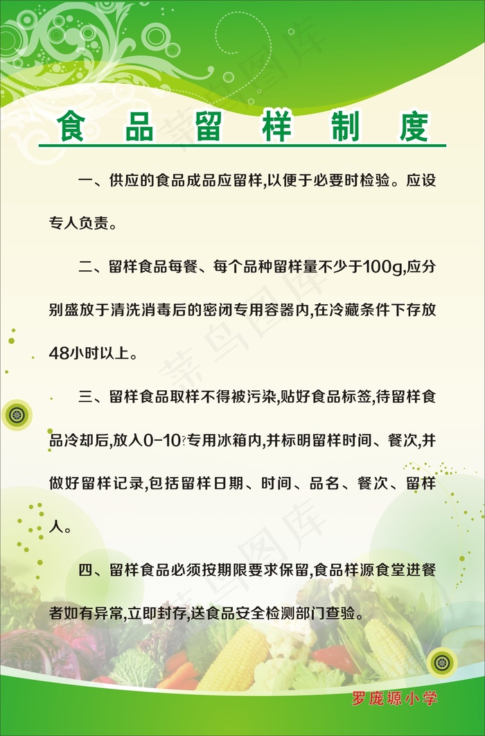 食品留样制度cdr矢量模版下载