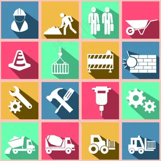 建筑施工矢量图标