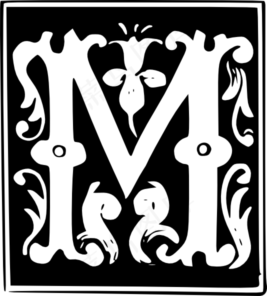 装饰字母M剪贴画