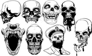 潮流骷髅头矢量