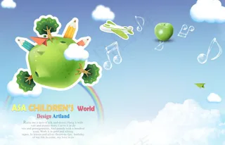 学校卡通宣传插画