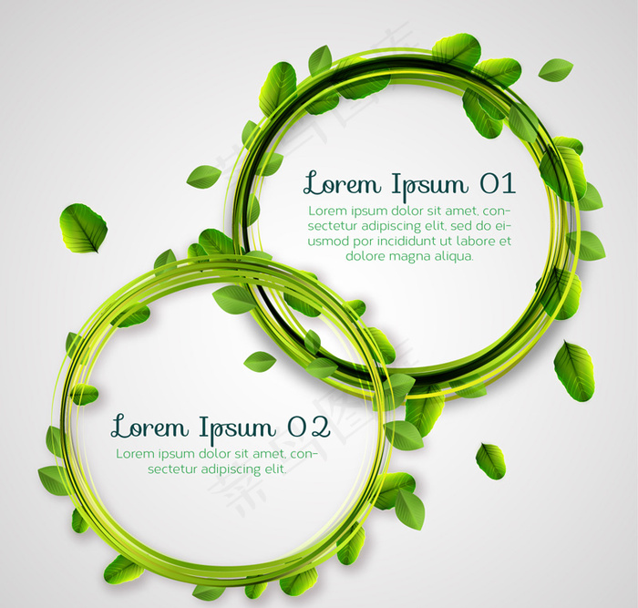 绿色树叶圆环矢量素材