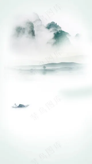 清新淡雅水墨中国风海报背景