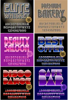 彩色质感艺术字