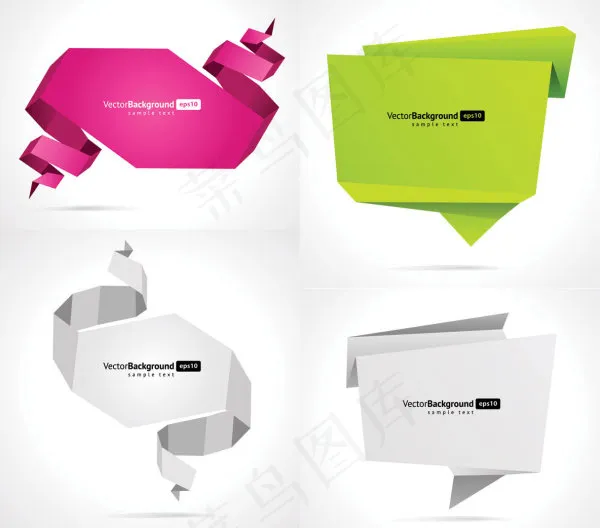 折纸图案矢量素材eps,ai矢量模版下载