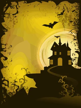 可怕的万圣节南瓜闪闪发光的背景