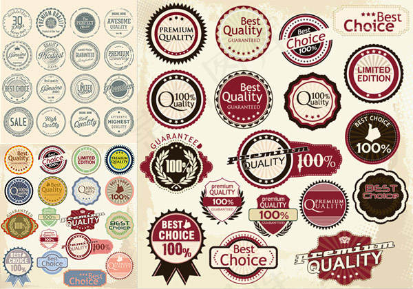 40款复古优质标签矢量素材