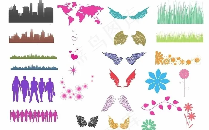 翅膀图片psd模版下载