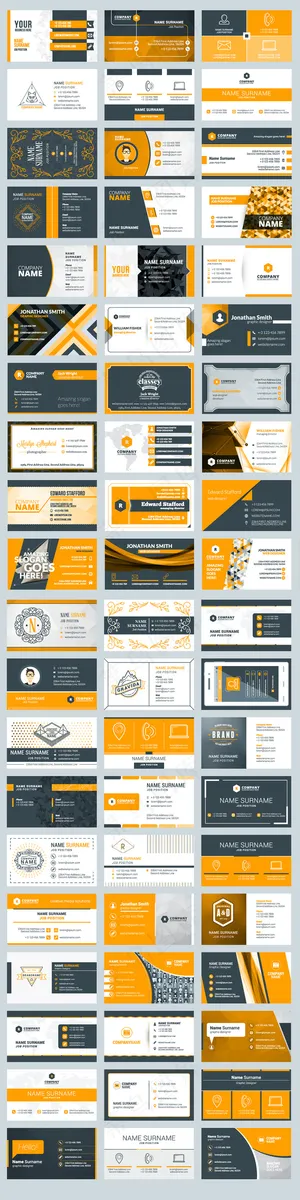 金色系企业商务矢量名片背景集合
