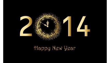 黄金钟新年快乐背景