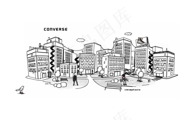 匡威手绘建筑flash片头