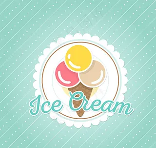 清新挖球冰淇淋海报矢量素材图片