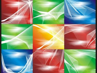 创意波浪线条光芒背景矢量素材 动感...