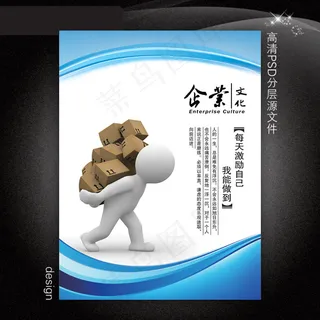 企业文化展板PSD模板下载