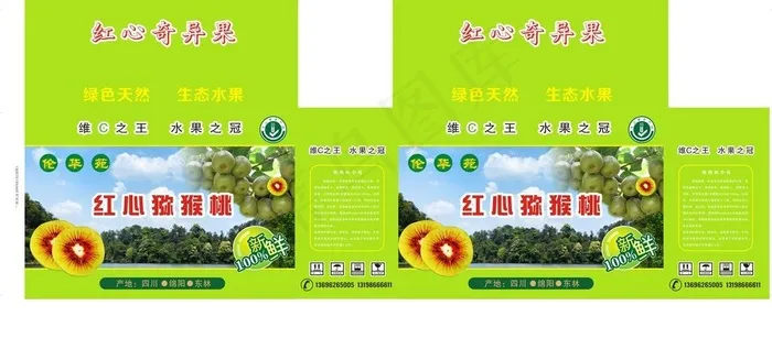 猕猴桃箱子图片cdr矢量模版下载