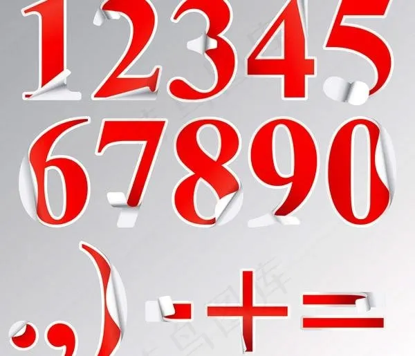 美丽的数字标签矢量素材和实践eps,ai矢量模版下载