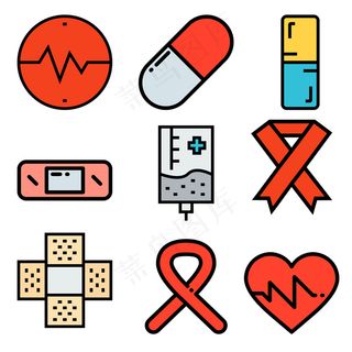 扁平医疗icon图标