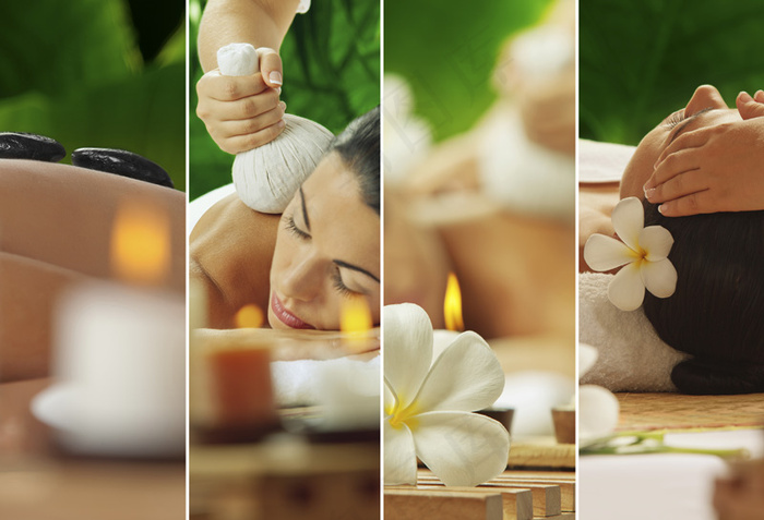 女子SPA四联高清图片