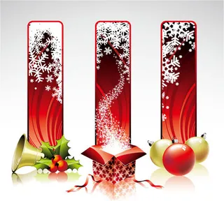 圣诞节红色banner模板矢量素材