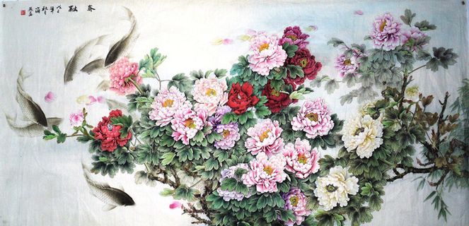 富贵有鱼国色天香富贵吉祥如意金鱼鲤...