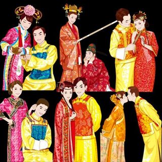 中式婚礼人物素材